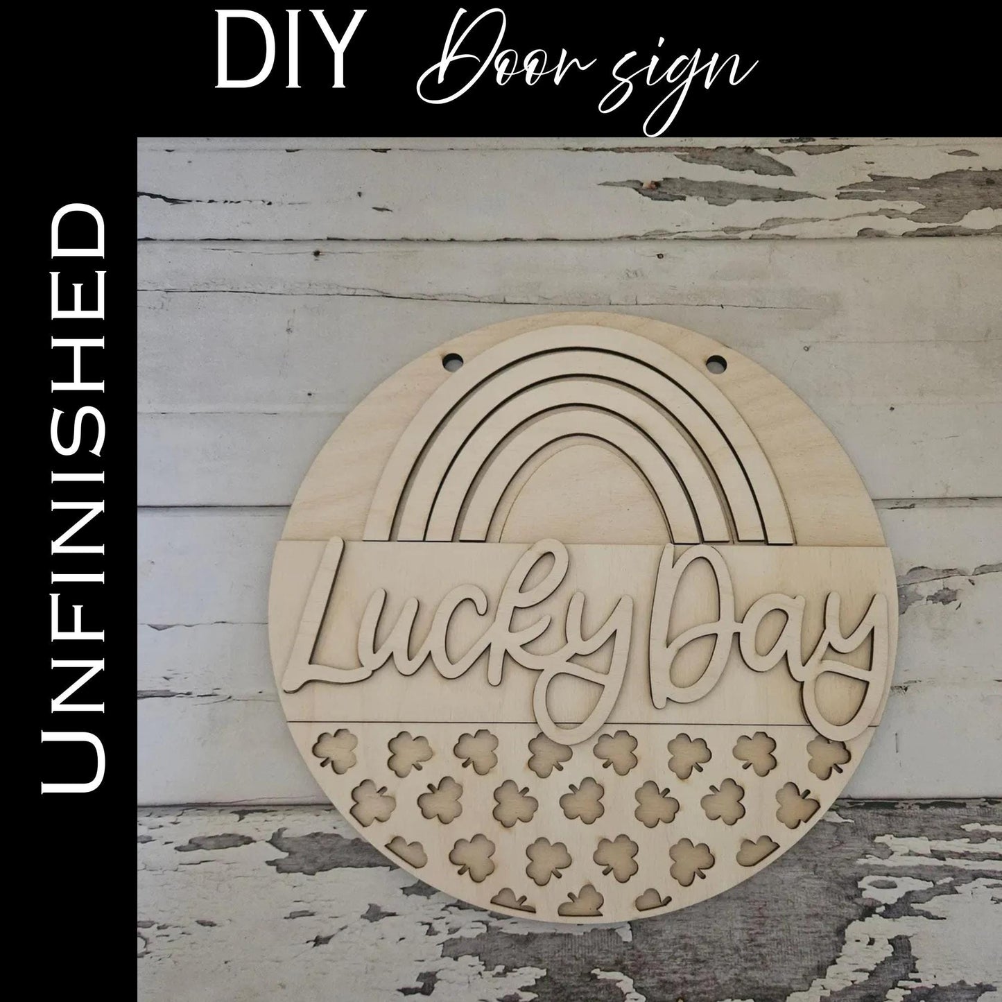 DIY St Patrick's Day Door Hanger - Unpainted Wood Craft