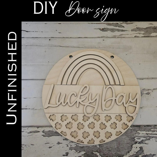 DIY St Patrick's Day Door Hanger - Unpainted Wood Craft