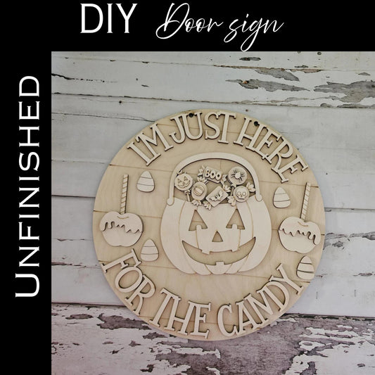 Halloween Pumpkin Door Hanger Blank | DIY Birch Wood