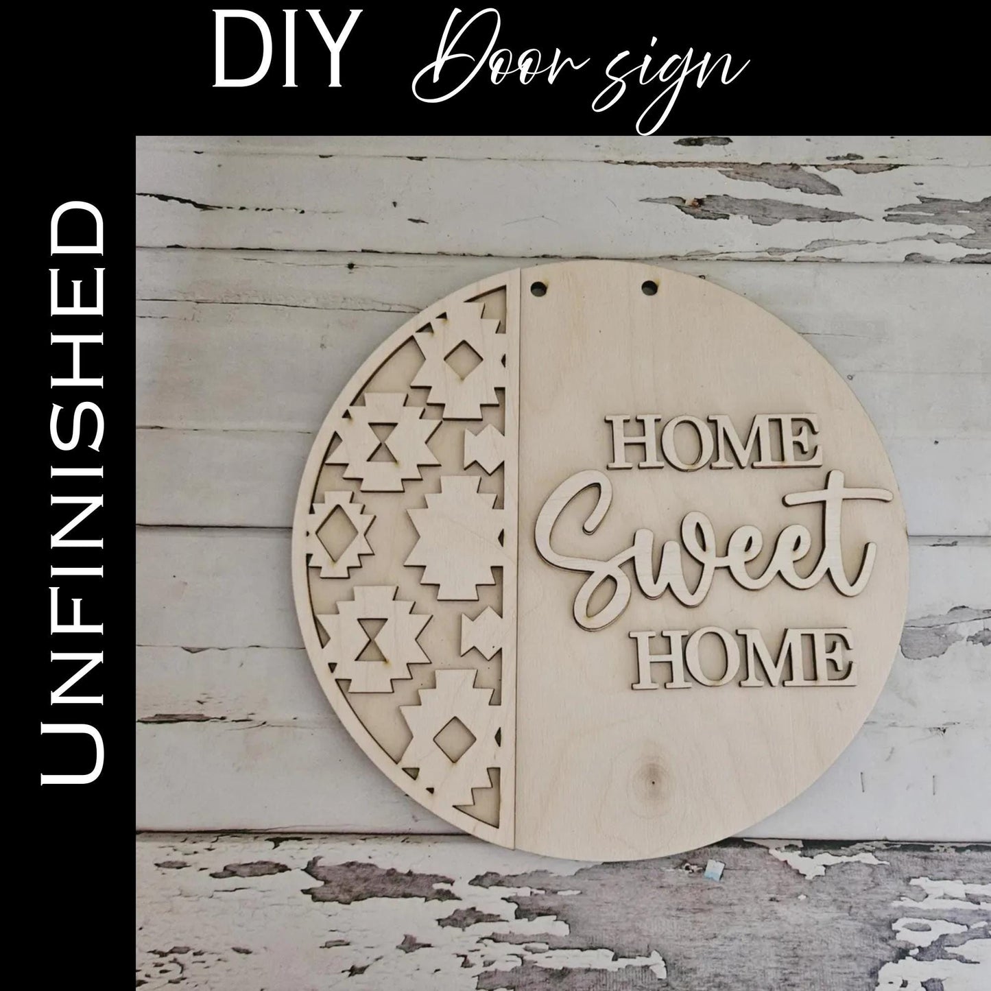 DIY Welcome Door Sign – Unfinished Wood Craft, Home Decor