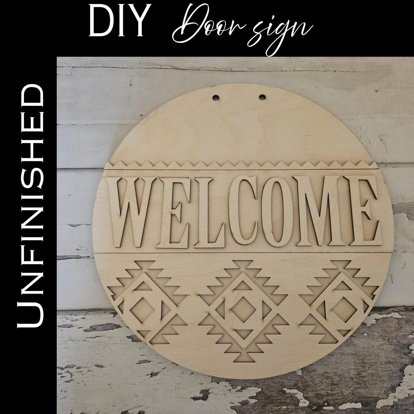 DIY Welcome Door Sign – Unfinished Wood Craft Kit