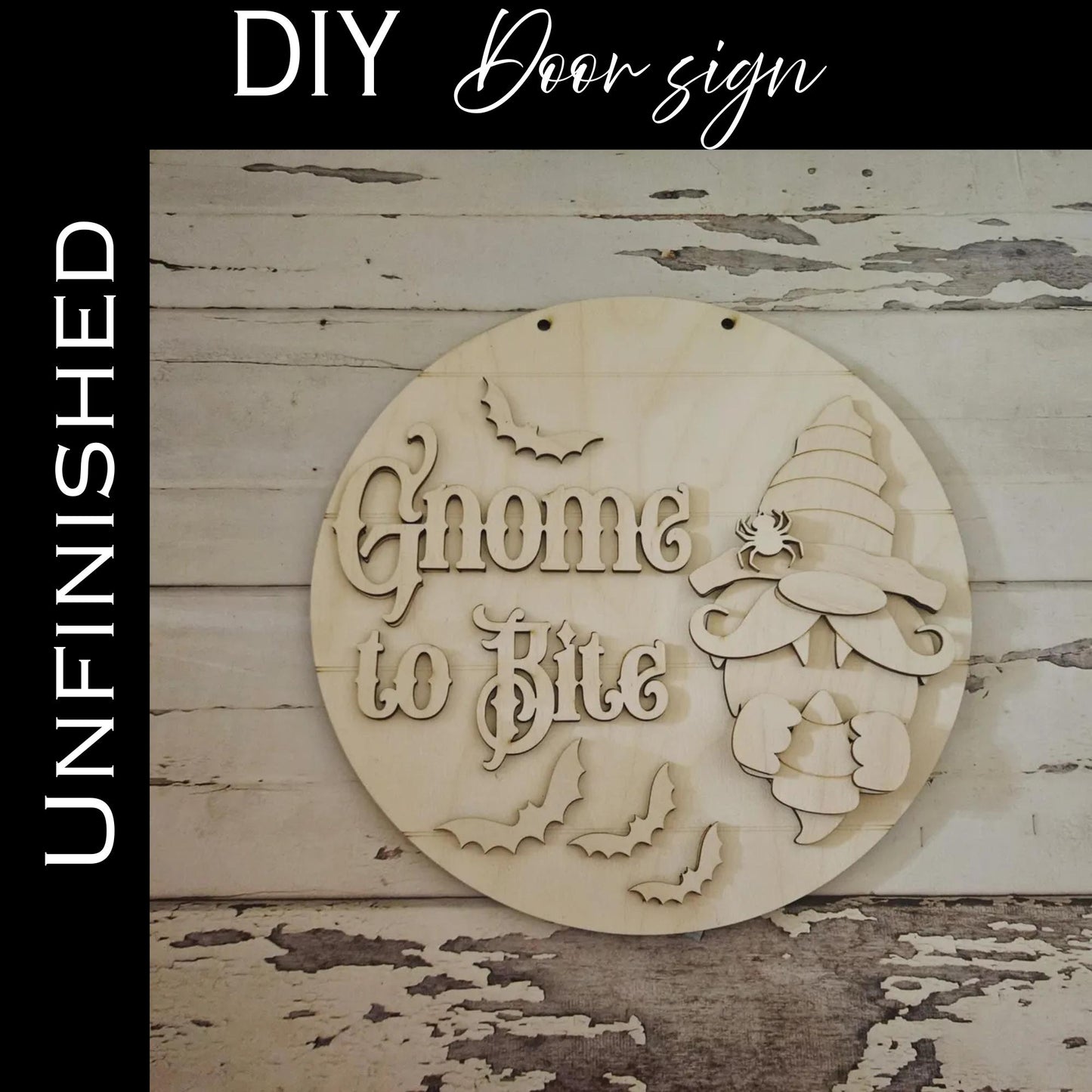 DIY Halloween Gnome Door Hanger Blank | Unfinished Wood Decor