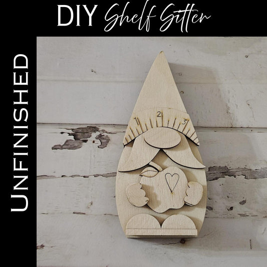 DIY Teacher Gnome Wood Blank, School Decor Shelf Sitter