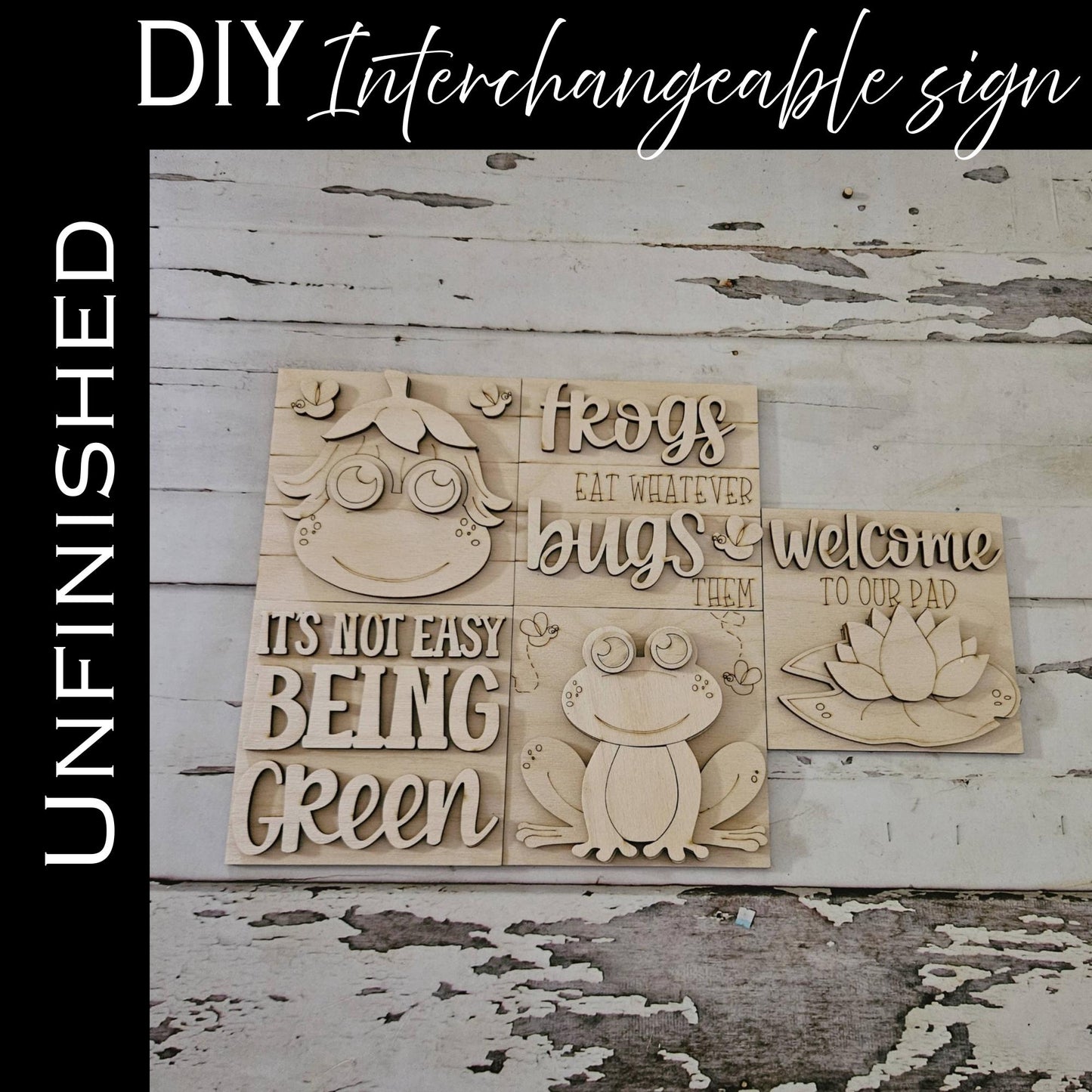 DIY Frog interchangeable sing, Make your own summer tiered tray decor