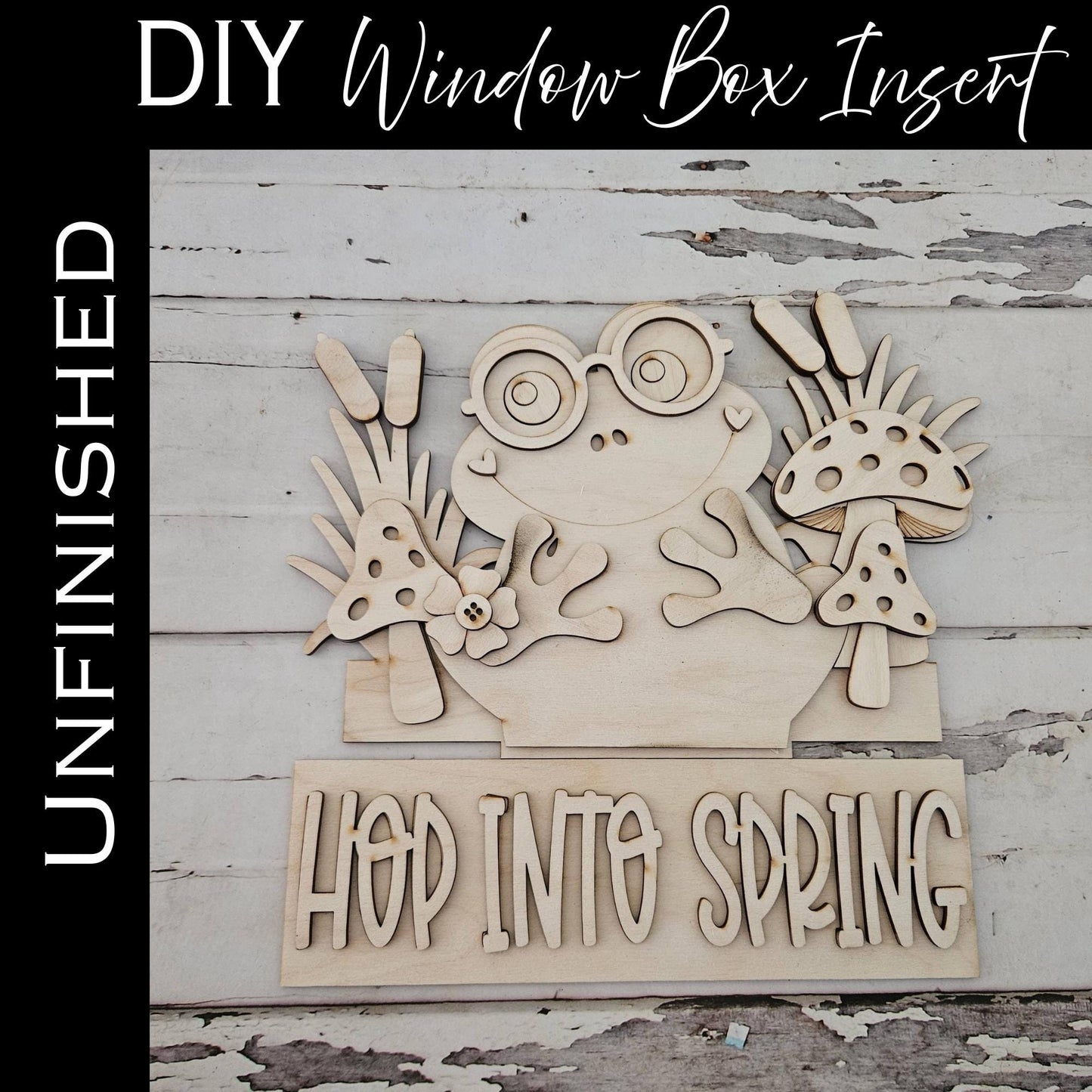 DIY Spring window box interchangeable sign, Make your own interchangeable decor