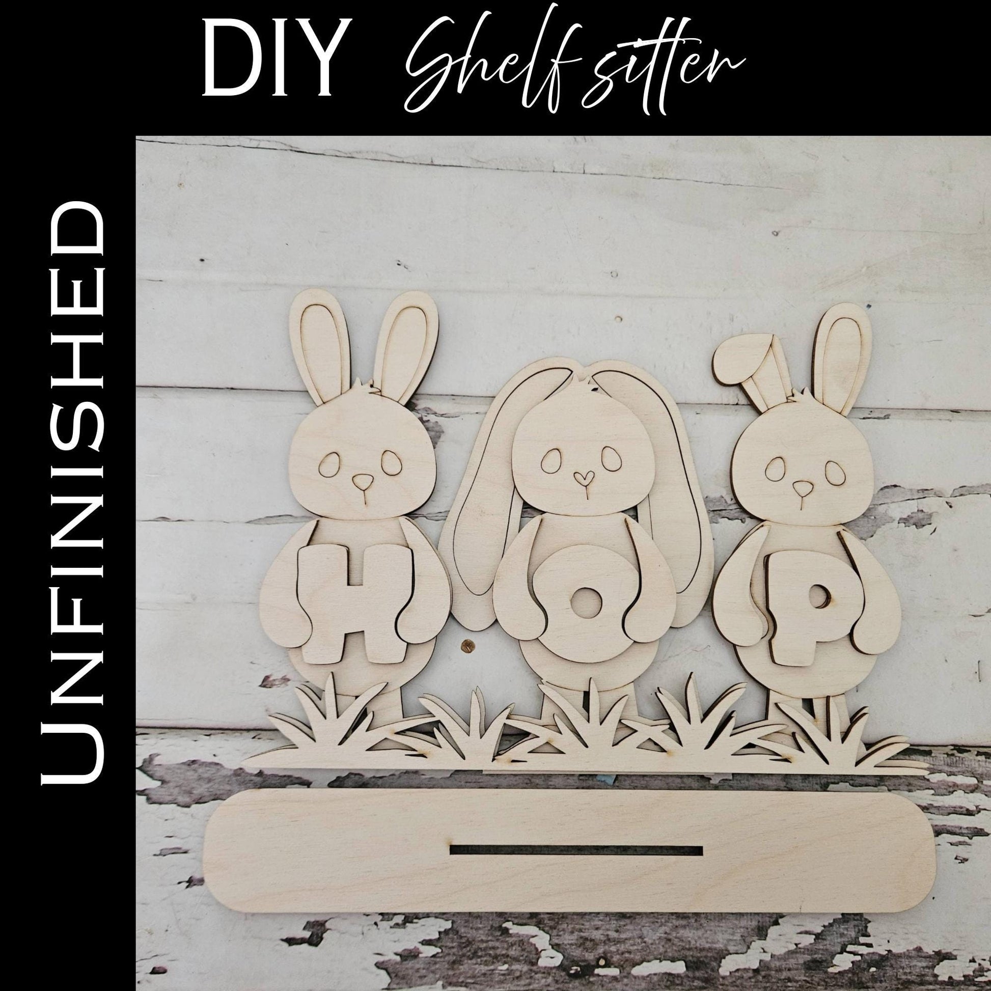 DIY Easter Gnome Shelf Sitter Kit - Spring Tiered Tray Decor
