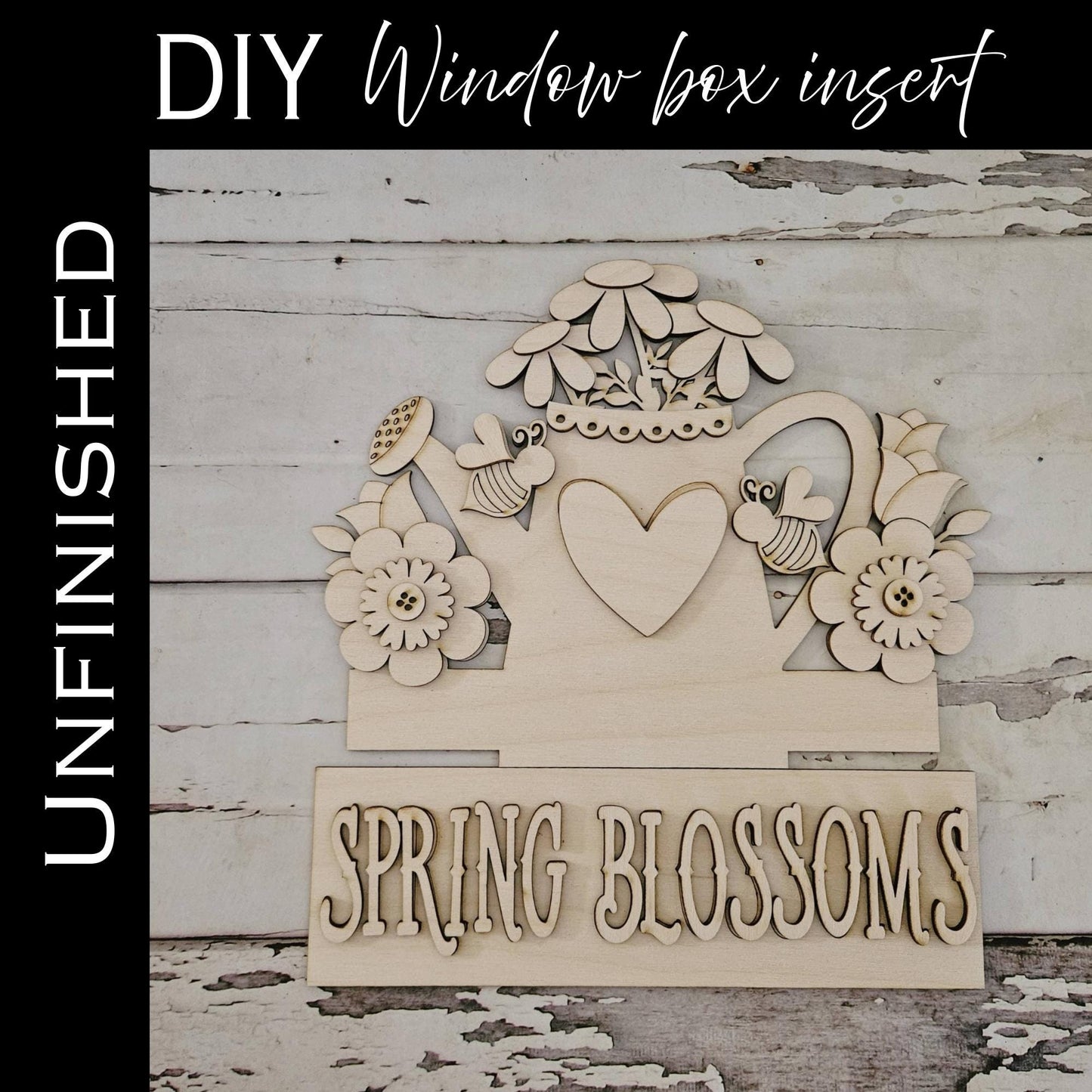 DIY Spring window box interchangeable sign, Make your own interchangeable decor