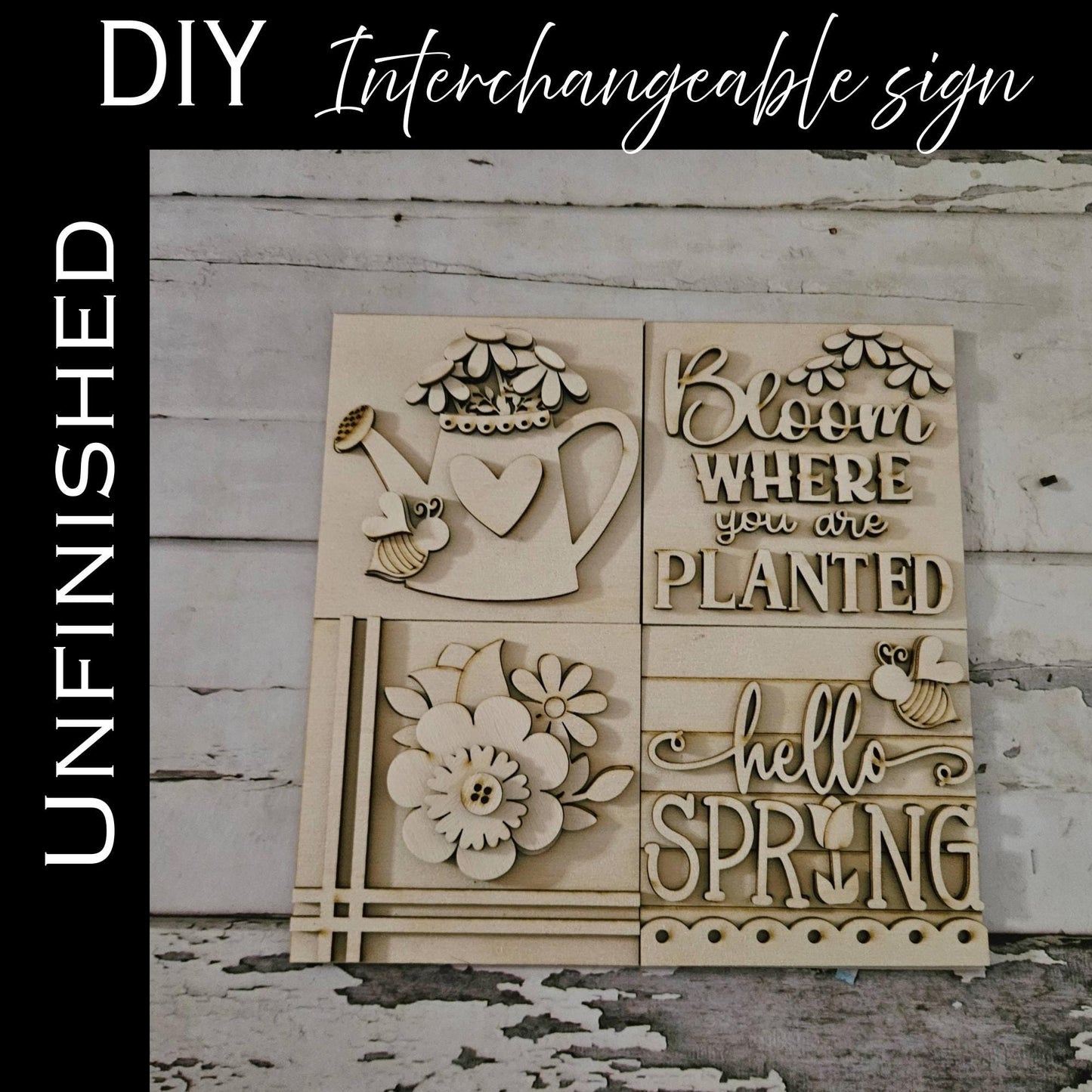 DIY Spring interchangeable sign, Make your own spring home decor