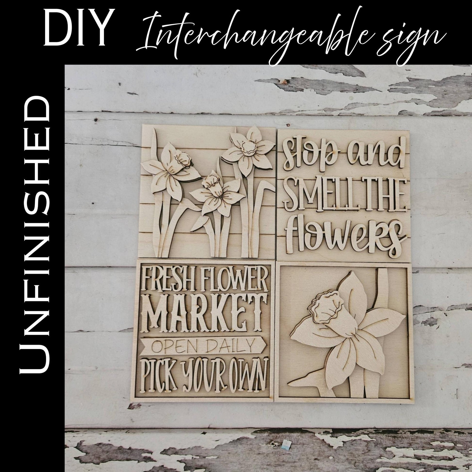 DIY Spring interchangeable sign, Make your own spring home decor