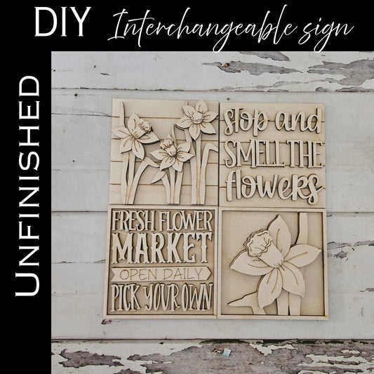 DIY Spring interchangeable sign, Make your own spring home decor