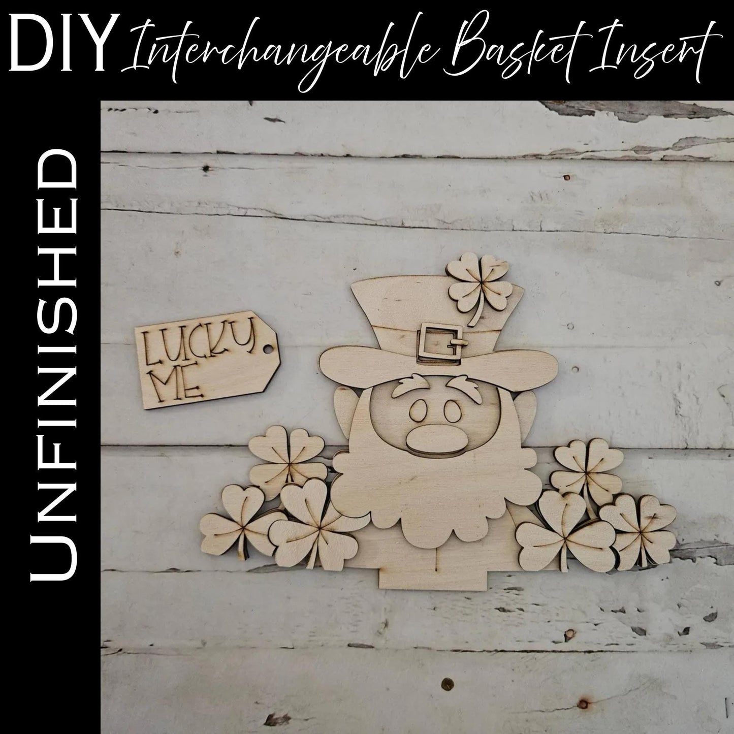 DIY St Patrick's day interchangeable basket insert, Make your own March 17th decor