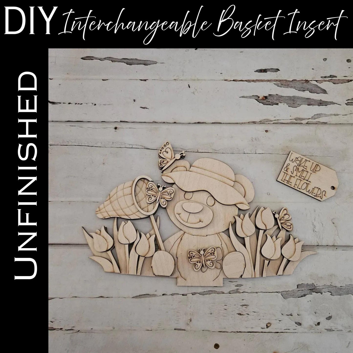 DIY Easter Interchangeable Basket Wood Blank: Spring Tiered Tray Decor