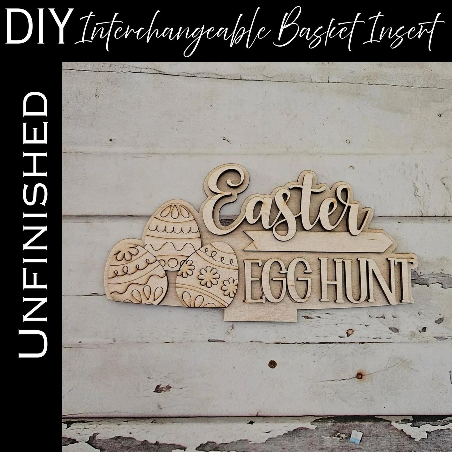 DIY Easter Interchangeable Basket Wood Blank: Tiered Tray Decor