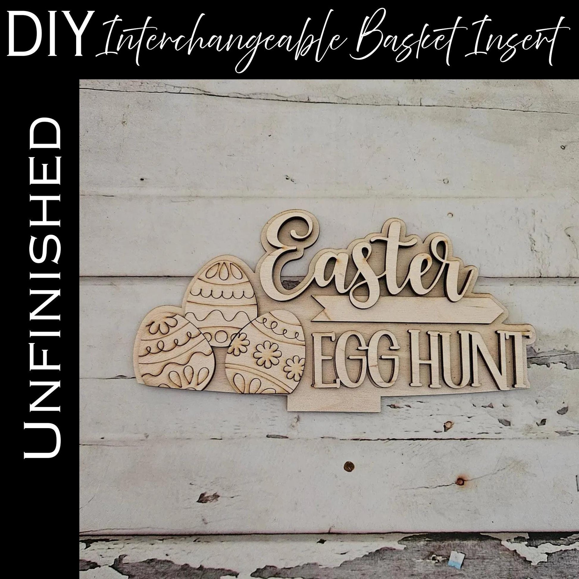 DIY Easter Interchangeable Basket Wood Blank: Tiered Tray Decor