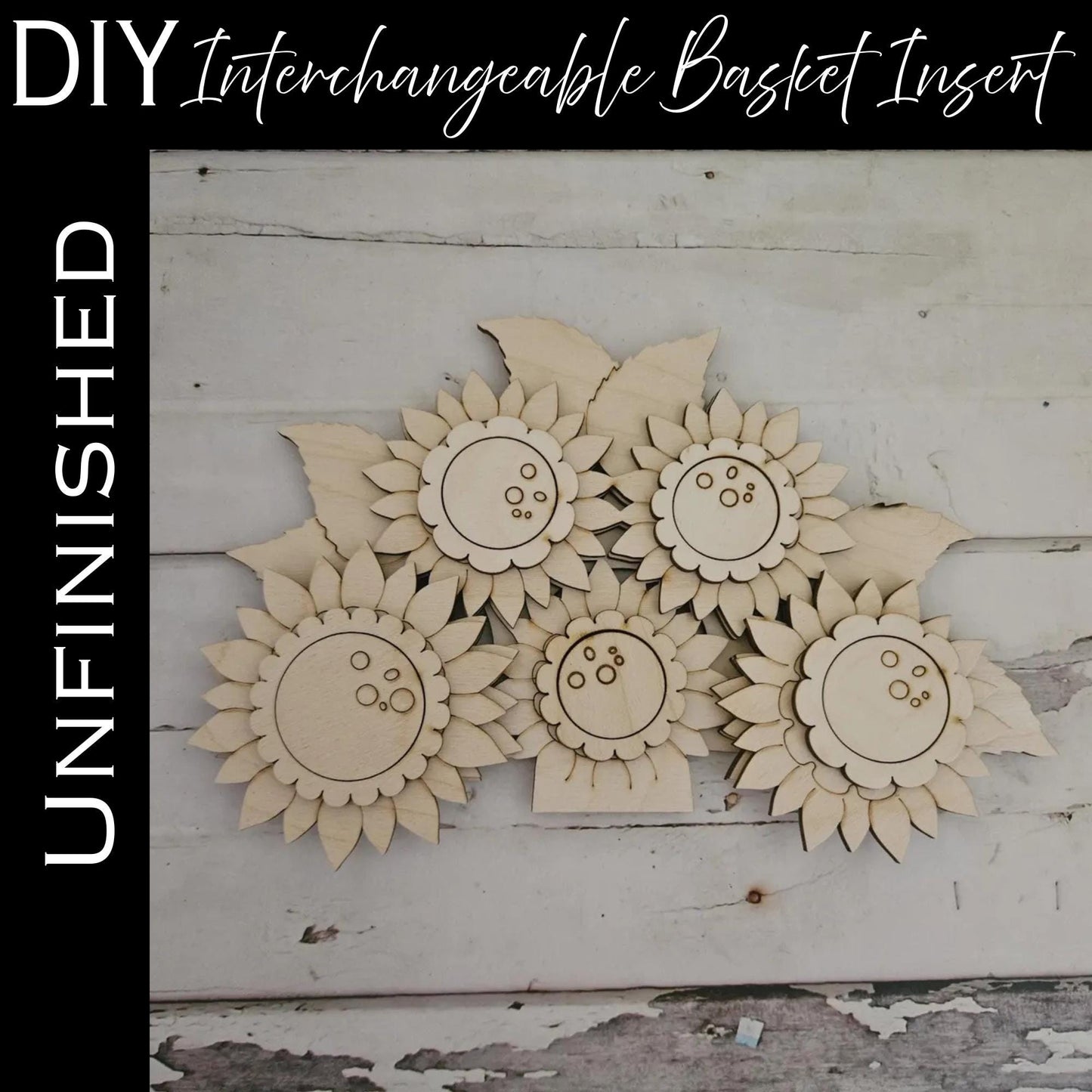 DIY Interchangeable Basket Wood Blank: Tiered Tray Decor