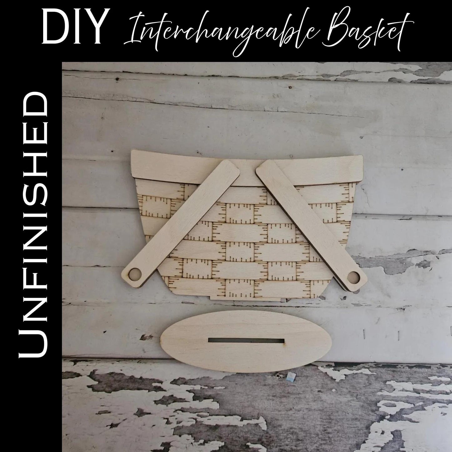 DIY Interchangeable Basket Wood Blank: Tiered Tray Decor