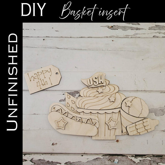 DIY 4th of July basket insert. Make your own patriotic interchangeable decor