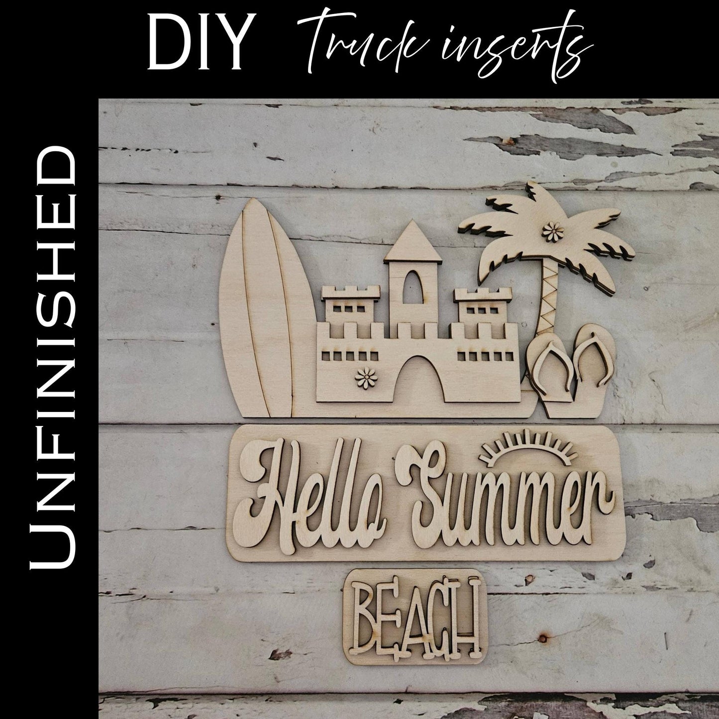 DIY Summer truck interchangeable insert, Make your own summer home decor