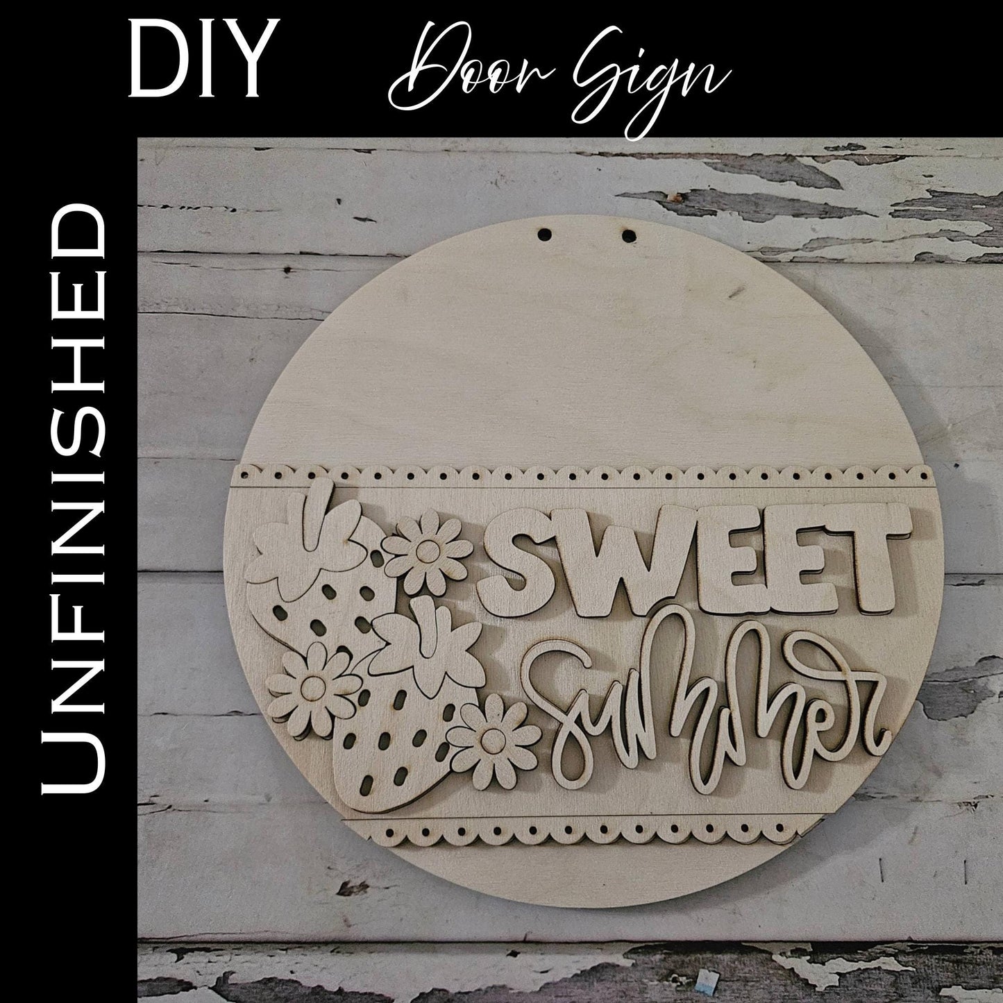 DIY Strawberry Door Hanger Blank – Summer Wood Sign