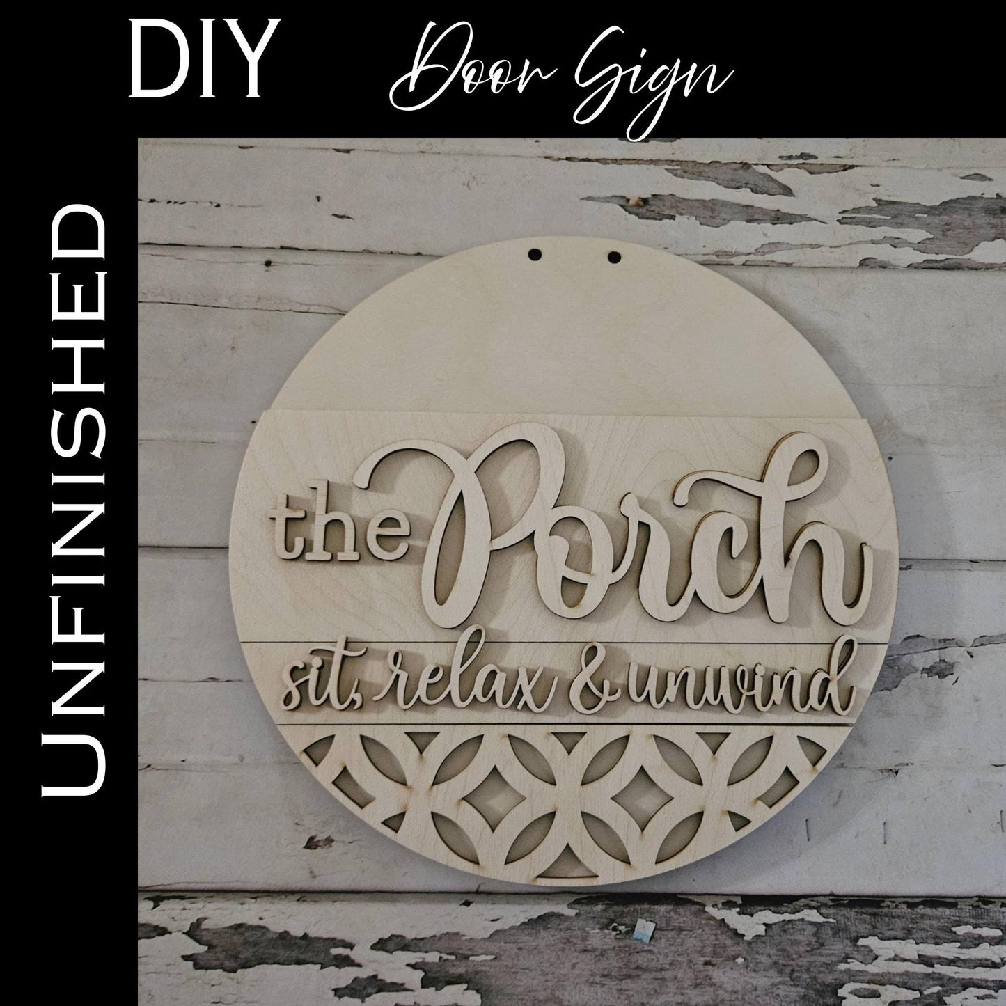 DIY Welcome Door Sign – Unfinished Wood Craft, Home Decor