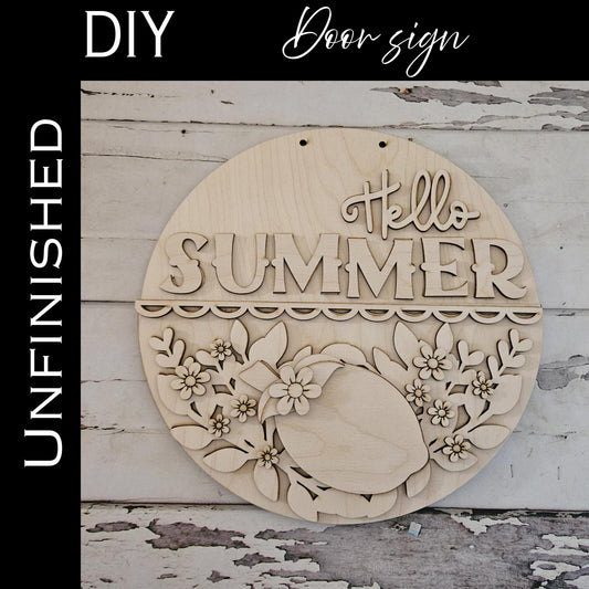 DIY Lemon Door Sign, Make your own Lemonade front door round