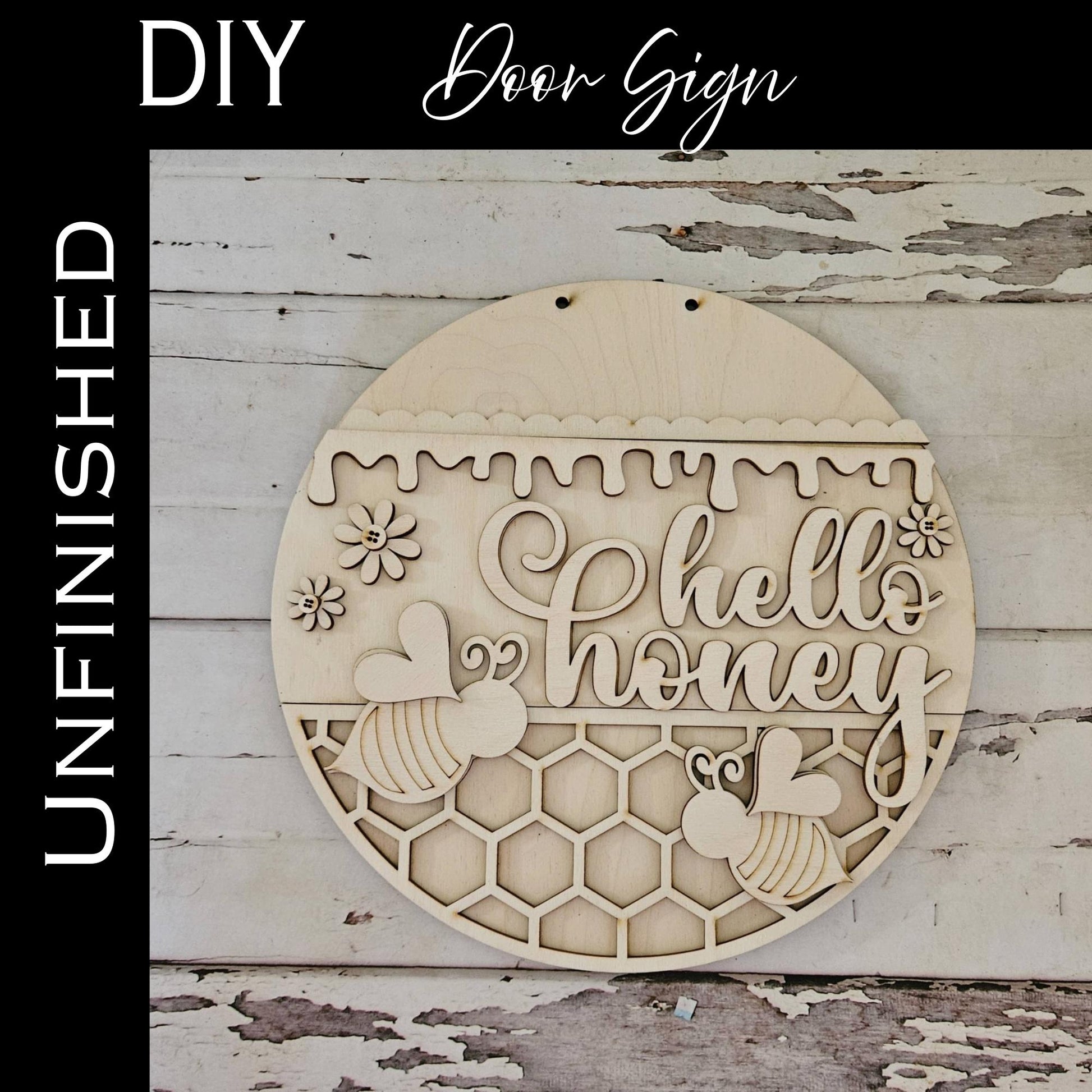 DIY Bee door sign, Make your own honeybee decor