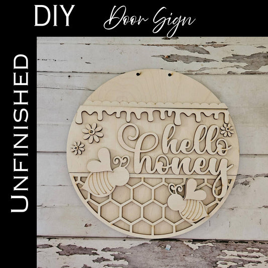 DIY Bee door sign, Make your own honeybee decor