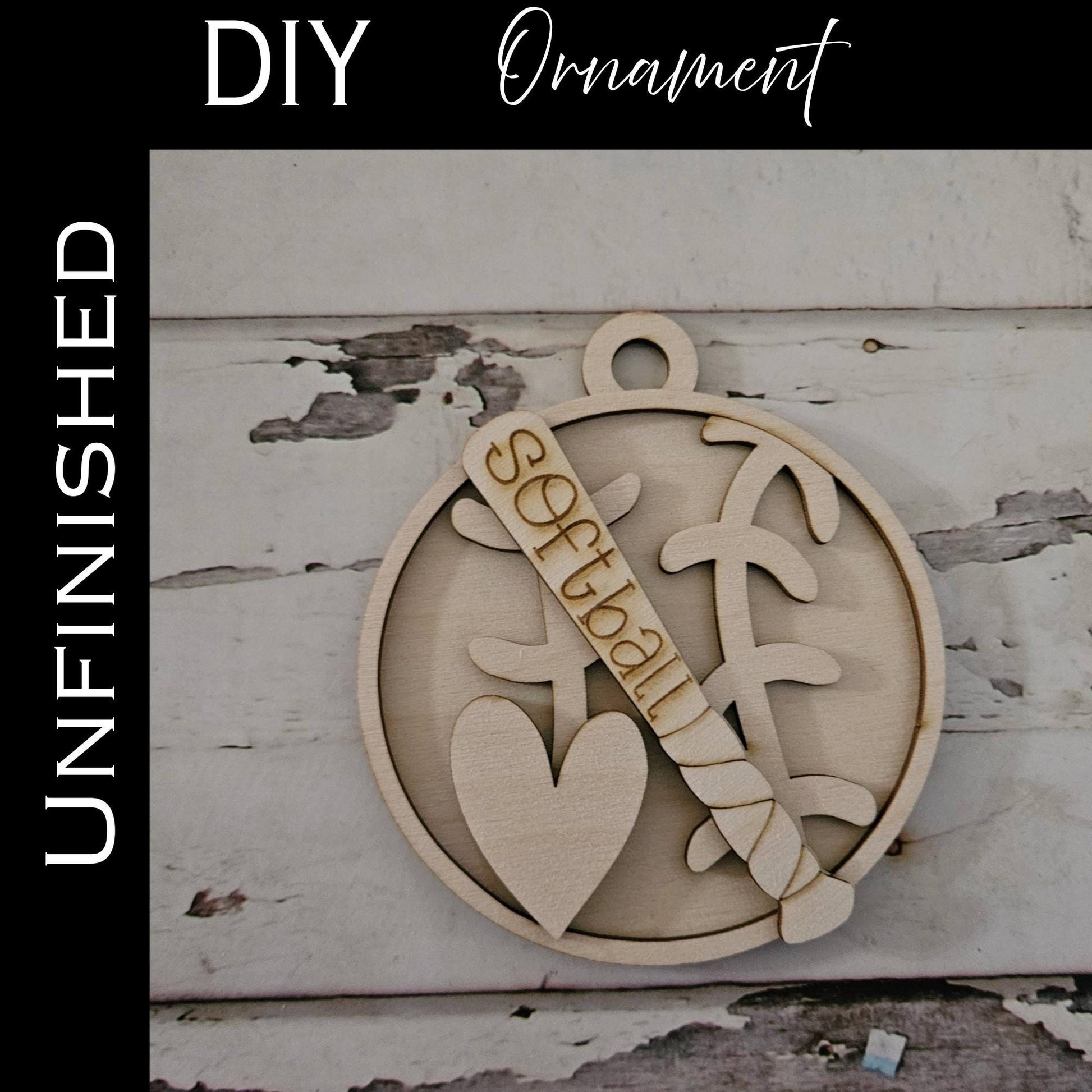 DIY Softball Ornament, Make your own sports Christmas ornament