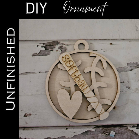 DIY Softball Ornament, Make your own sports Christmas ornament