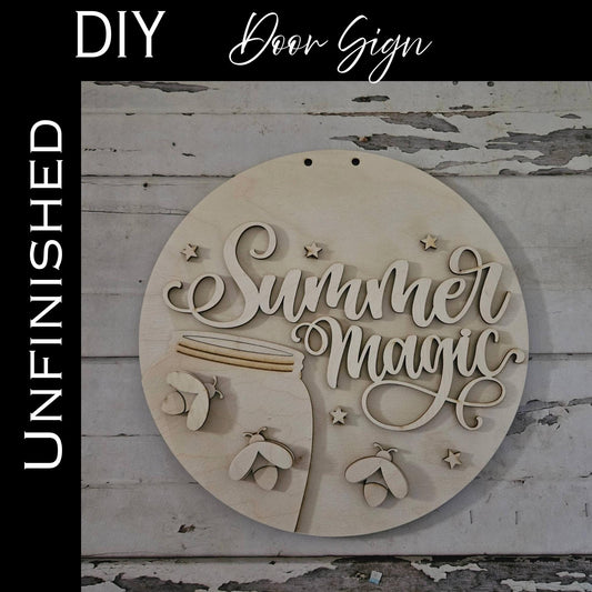 DIY Summer door sign, Make your own firefly door round