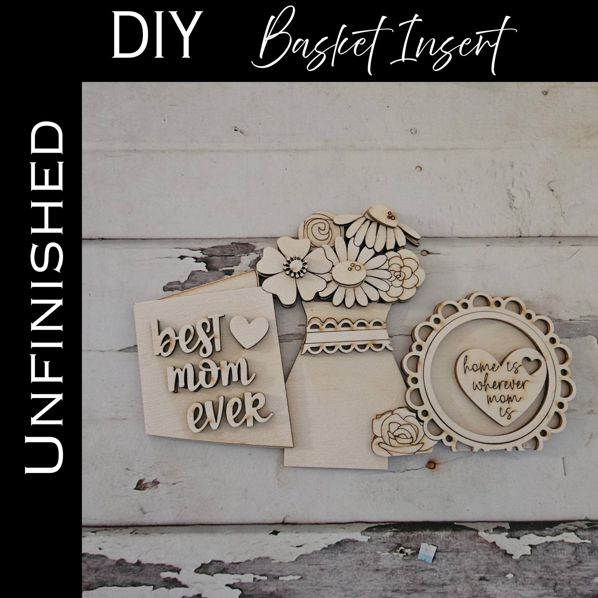 DIY Interchangeable Basket Wood Blank: Tiered Tray Decor