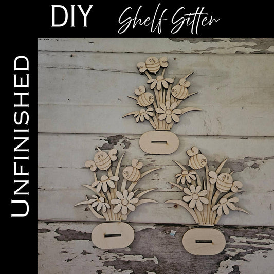 DIY Spring shelf sitter, Make your own Spring tiered tray home decor