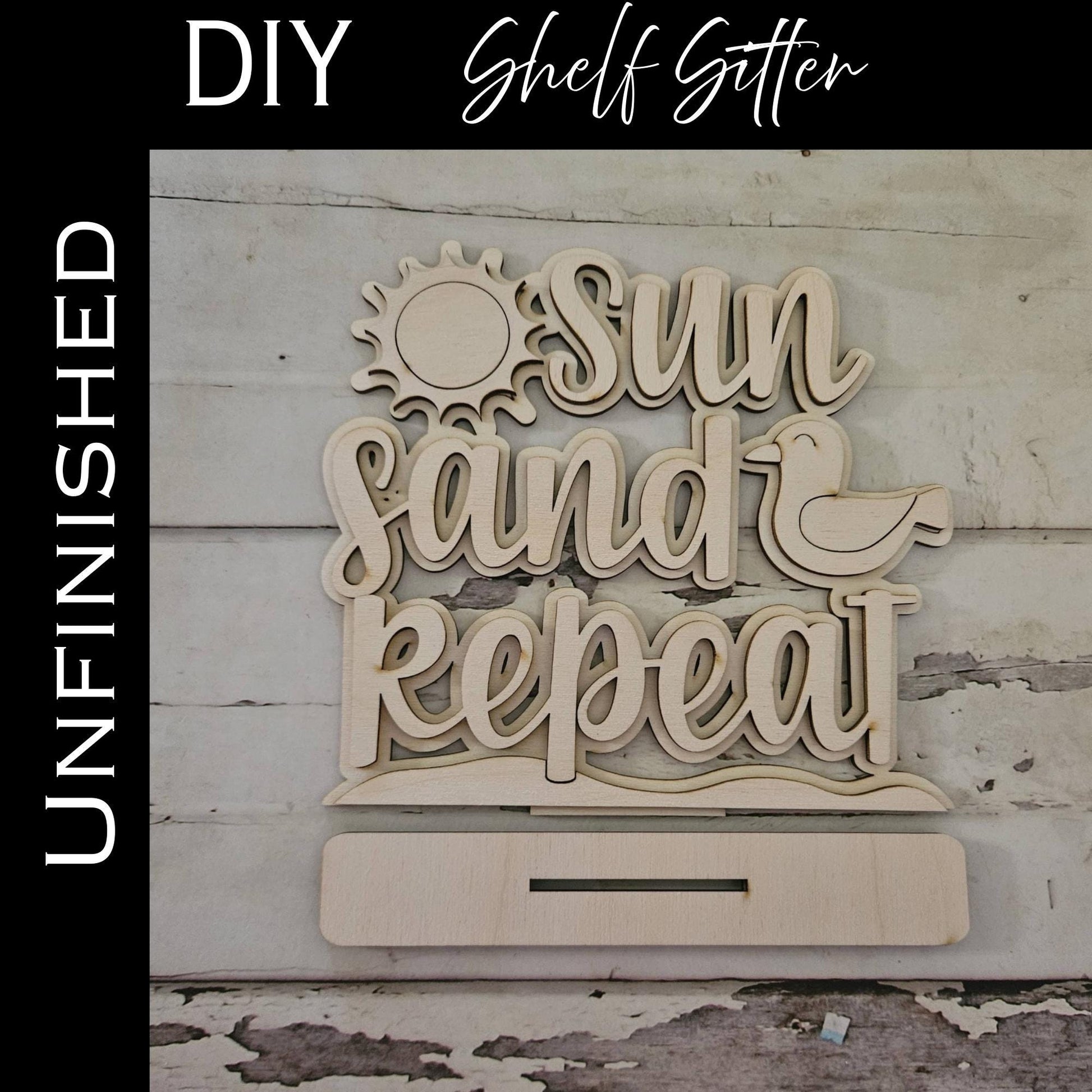 DIY Summer Shelf Sitter, Hello Summer Wood Blank