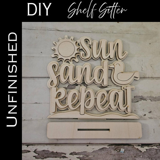 DIY Summer Shelf Sitter, Hello Summer Wood Blank