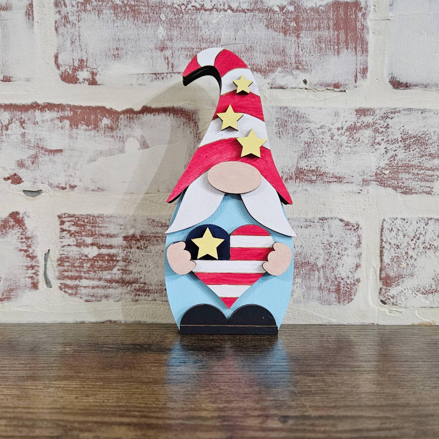 DIY 4th of July Gnome, Patriotic Tiered Tray Decor (Unpainted)
