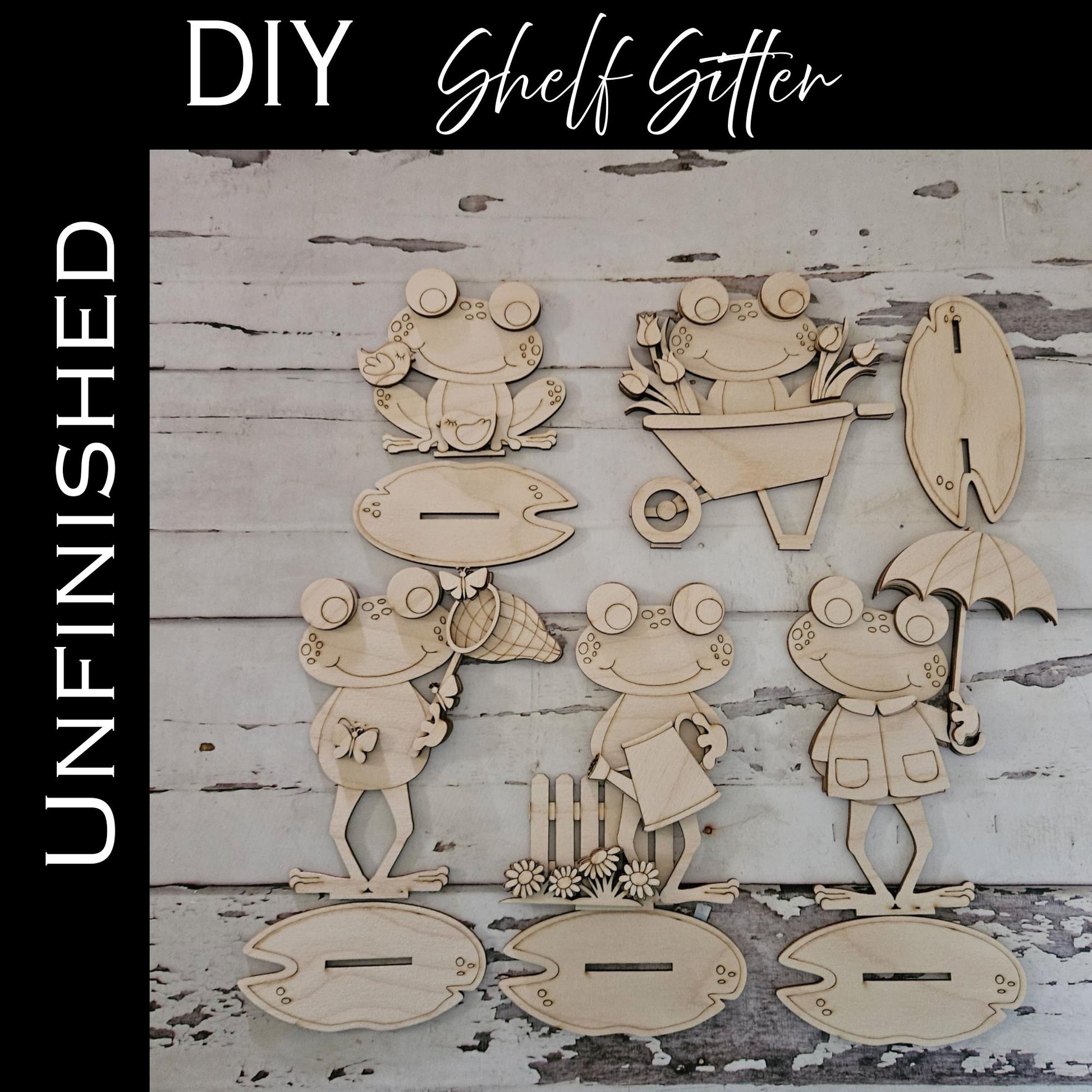 DIY Frog Spring shelf sitter, Make your own Spring tiered tray home decor