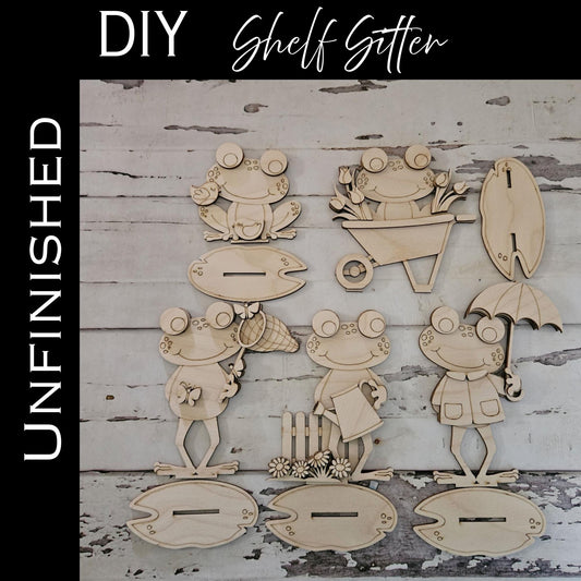 DIY Frog Spring shelf sitter, Make your own Spring tiered tray home decor