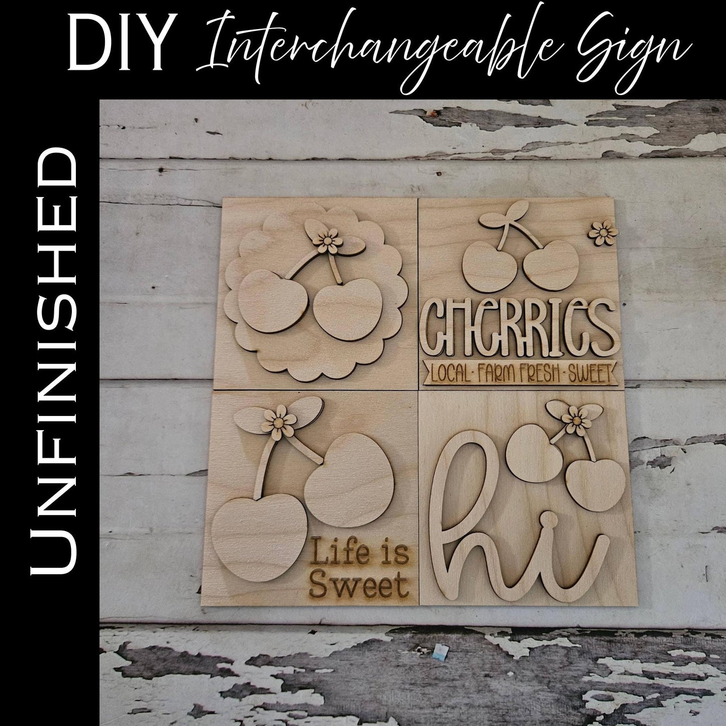 DIY Cherry Interchangeable signs, Make your own Fruit home decor