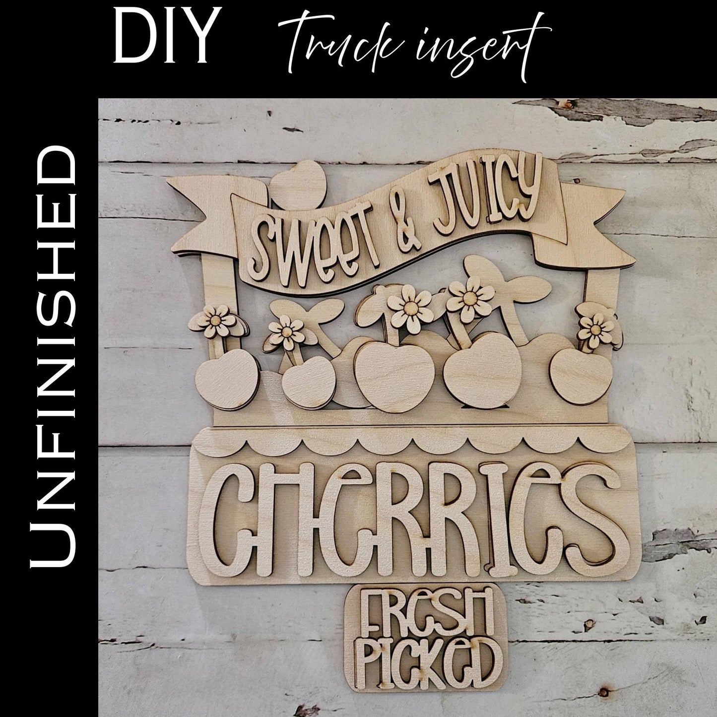 DIY Cherry truck interchangeable insert, Make your own fruit home decor
