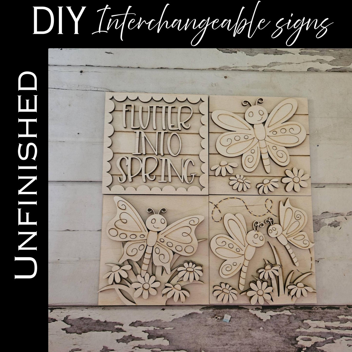DIY Spring interchangeable sign, Make your own spring home decor