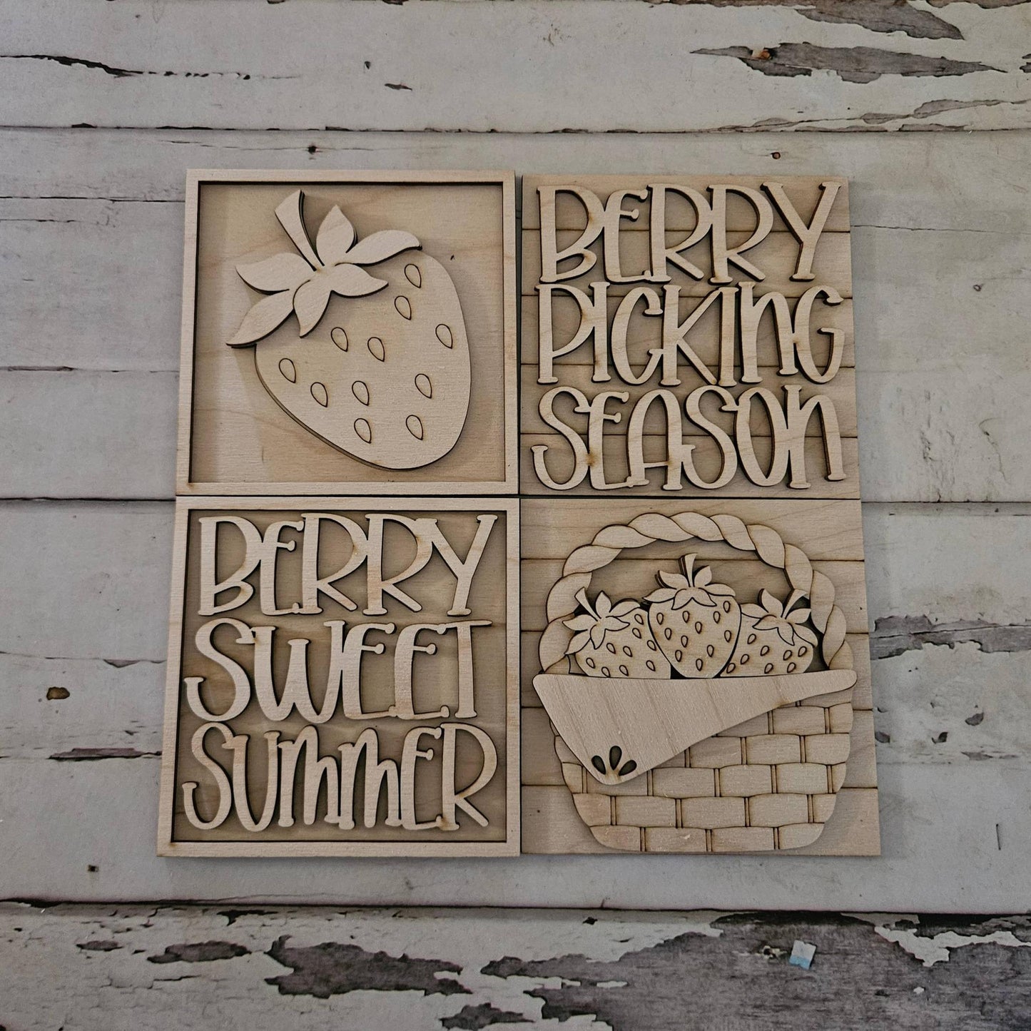 DIY Strawberry Tiered Tray Blank, Summer Fruit Decor