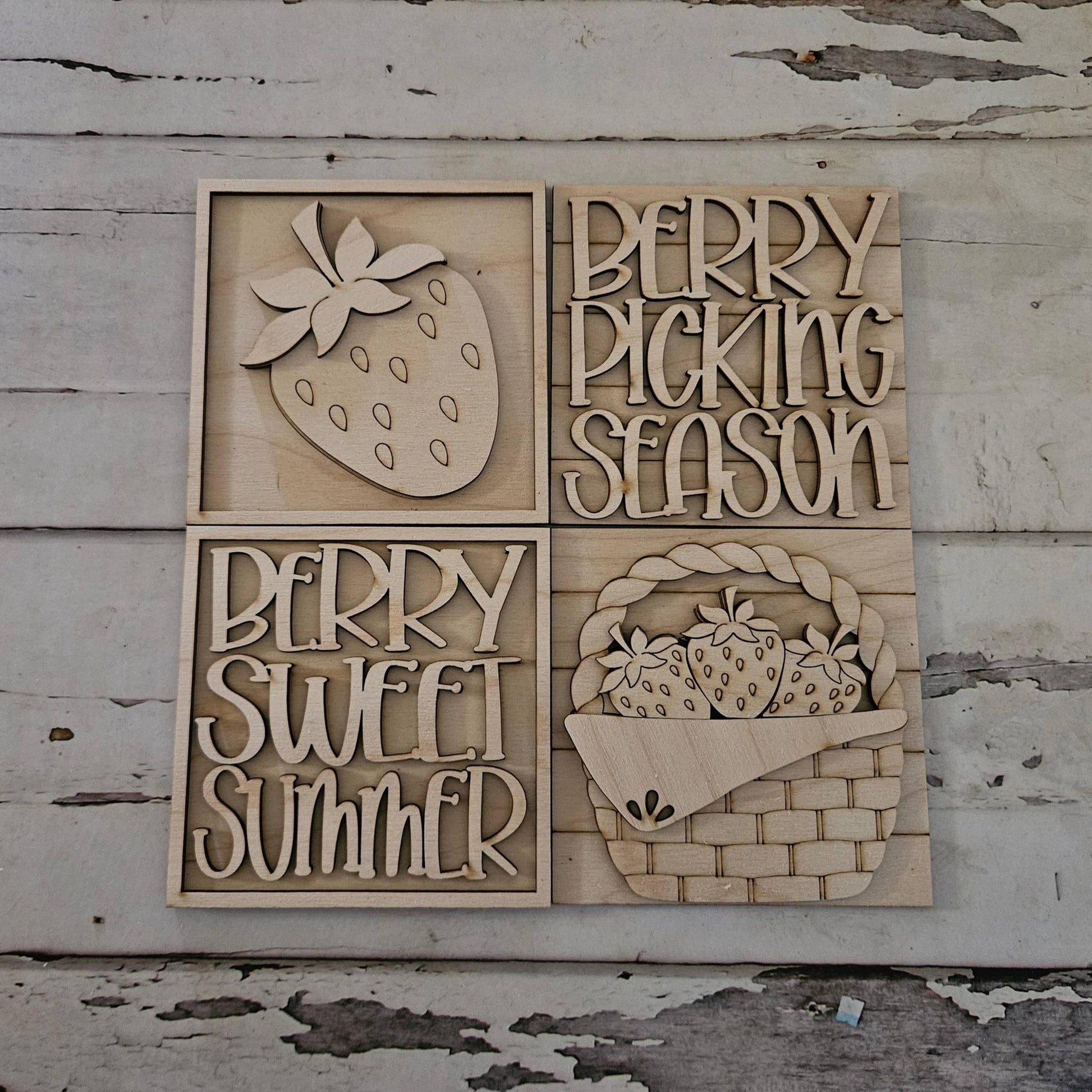 DIY Strawberry Tiered Tray Blank, Summer Fruit Decor