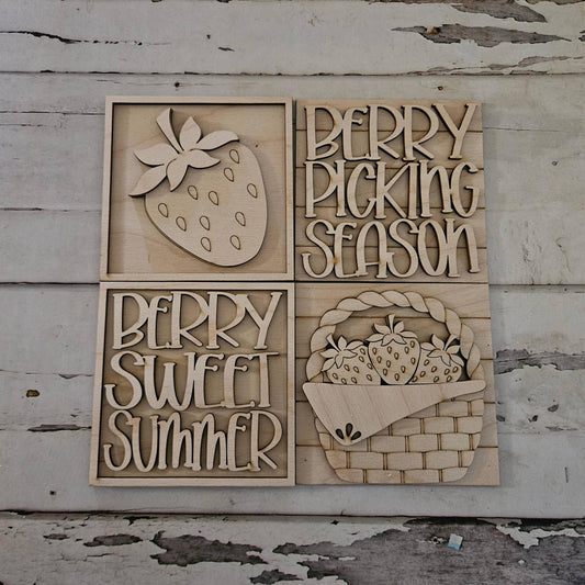 DIY Strawberry Tiered Tray Blank, Summer Fruit Decor