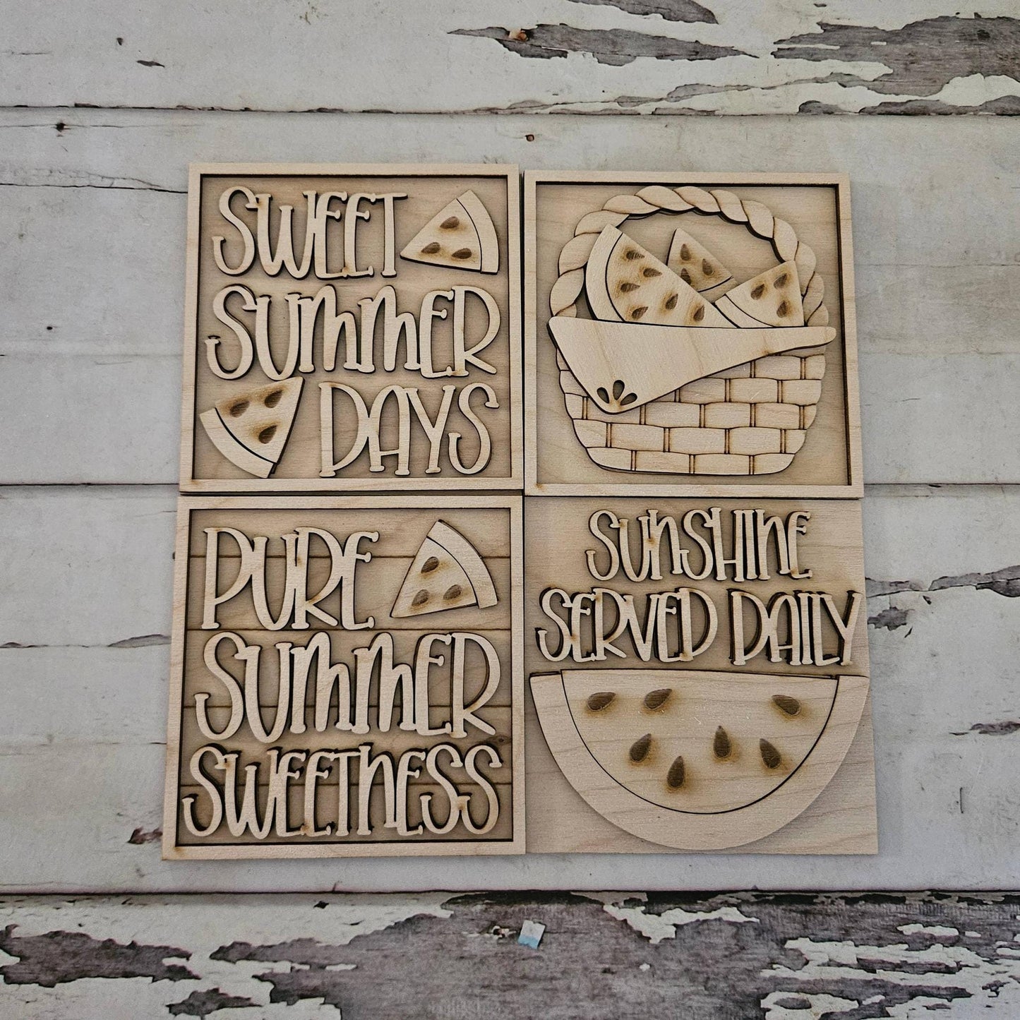 DIY Summer Watermelon interchangeable signs, Make your own summer tiered tray