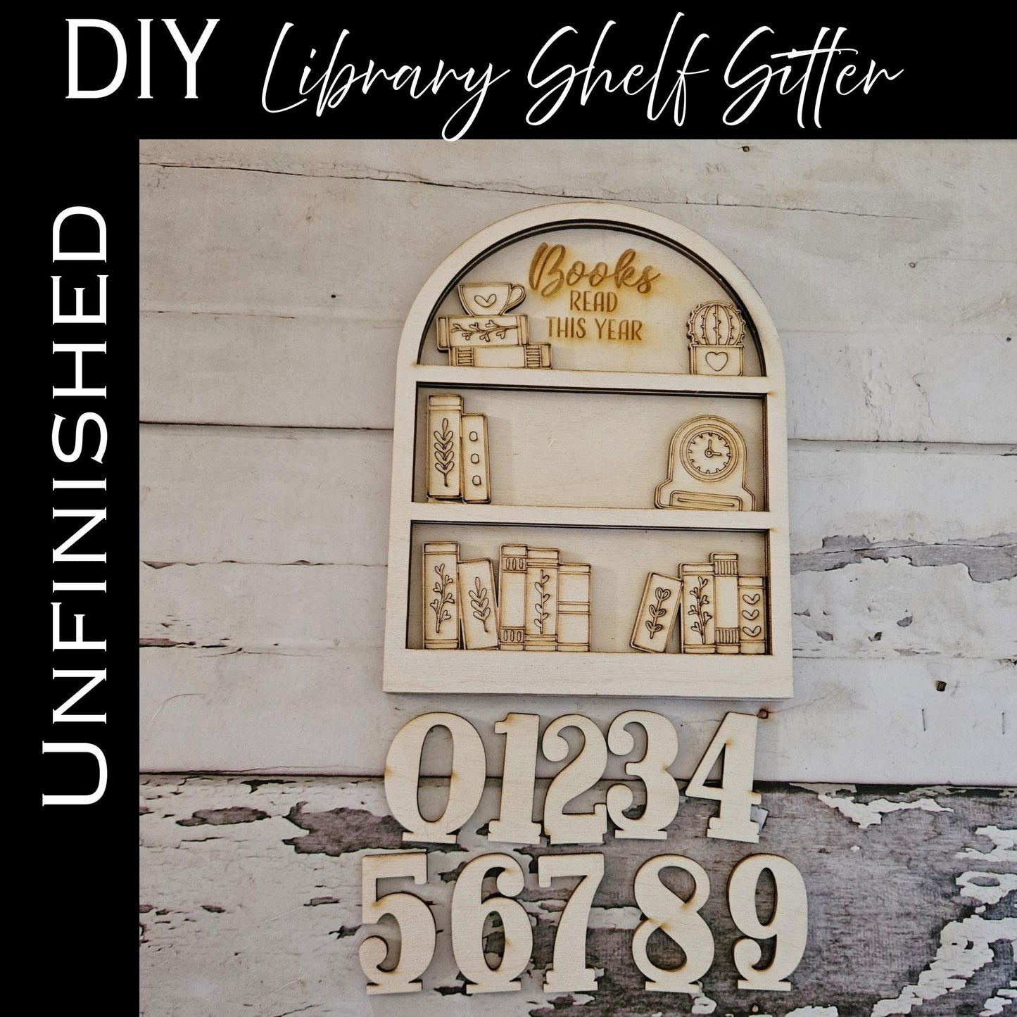 DIY Book counter shelf sitter, Make your own Books Read This Year Sign