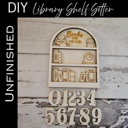 DIY Book counter shelf sitter, Make your own Books Read This Year Sign