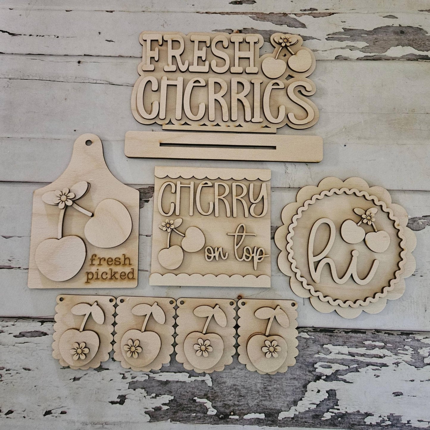 DIY Summer Cherry tiered tray home decor