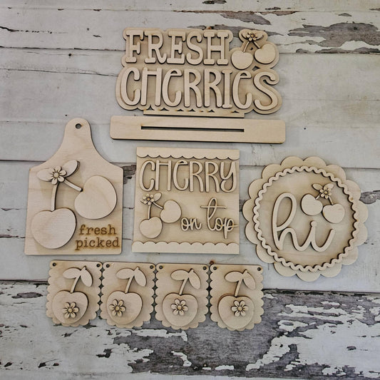 DIY Summer Cherry tiered tray home decor