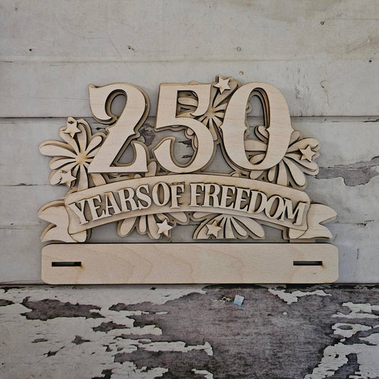 DIY 250th 4th of July shelf sitter home decor