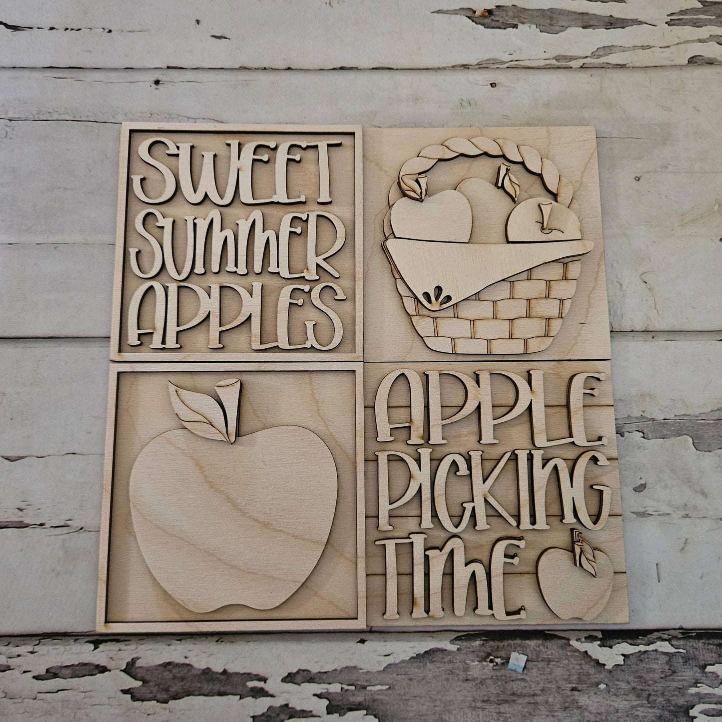 DIY Summer Apple Interchangeable Signs : Make your own Apple tiered tray decor